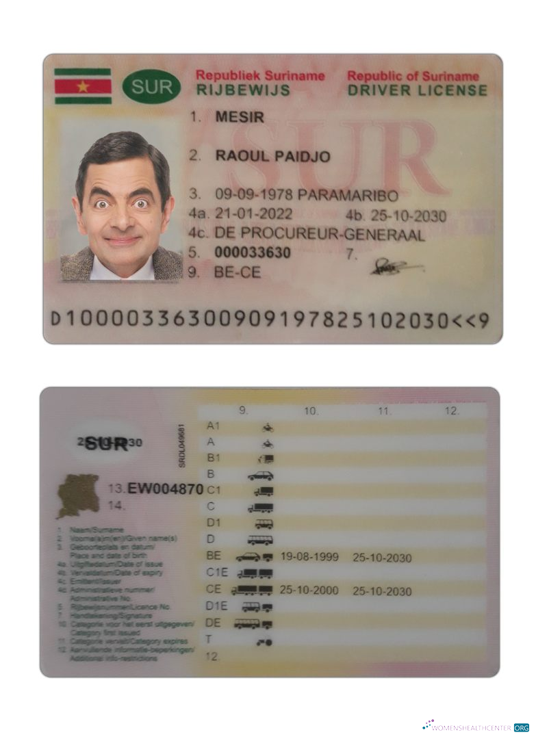 download Suriname driving license 2022 present